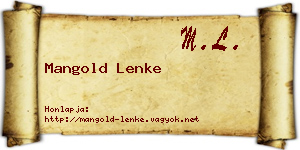 Mangold Lenke névjegykártya